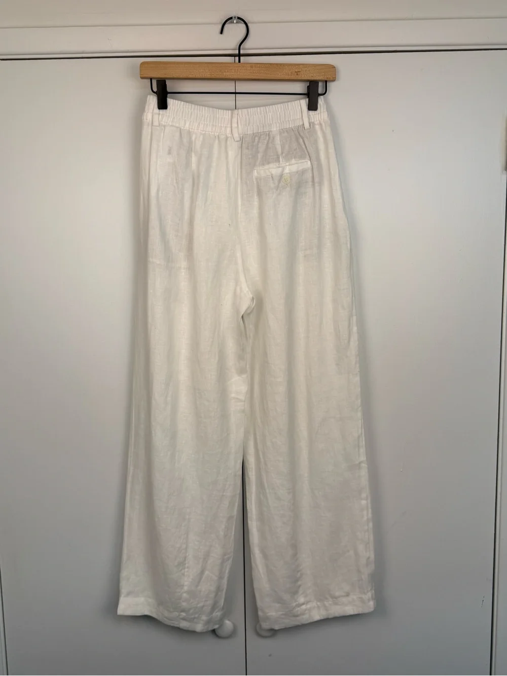 Zara ZW Collection White 100% Linen Pleated Pants XS NWT